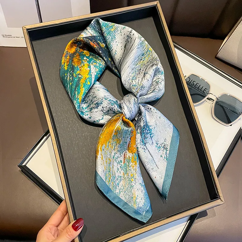 70 Spring Popular Commuter Square Scarf Fashionable Artificial Silk Scarf Trendy Women's All-match Fashionable High-grade Square Scarf Wholesale display picture 31