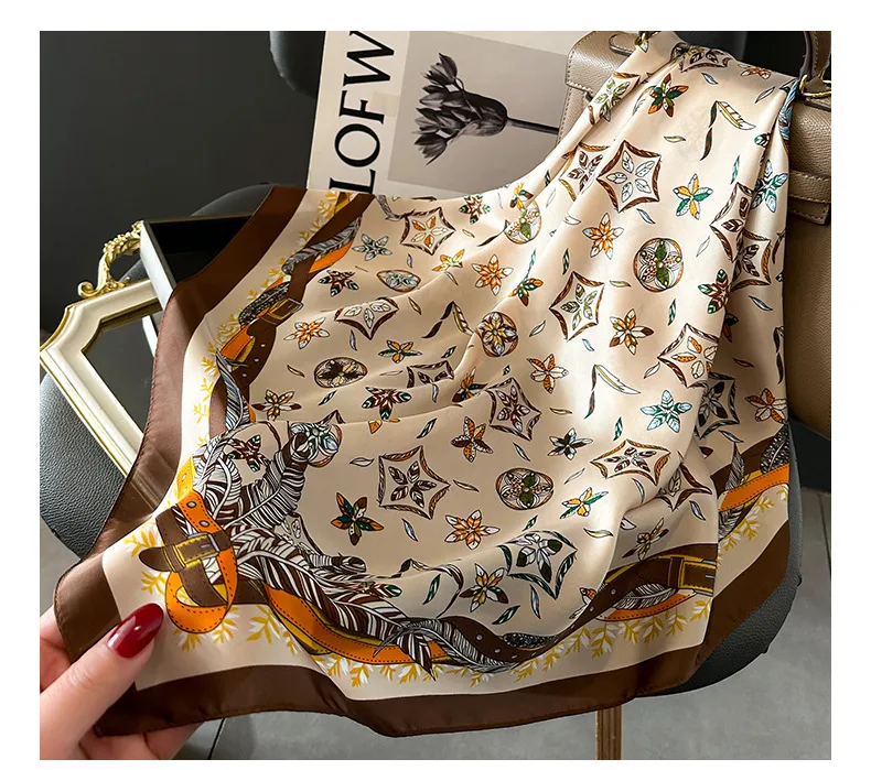 Style Hot Diagonal Ribbon  Ol Artificial Silk Plaid Long Silk Scarf Scarf Factory Wholesale display picture 3