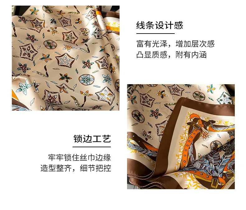 Style Hot Diagonal Ribbon  Ol Artificial Silk Plaid Long Silk Scarf Scarf Factory Wholesale display picture 5