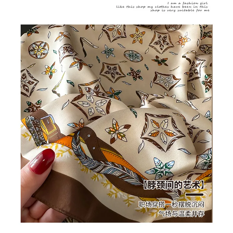 Style Hot Diagonal Ribbon  Ol Artificial Silk Plaid Long Silk Scarf Scarf Factory Wholesale display picture 7