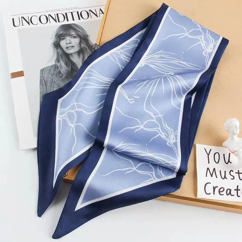 Wind Explosion Oblique Ribbon  OL Imitation Silk Plaid Long Scarf Scarf Factory Wholesale display picture 11