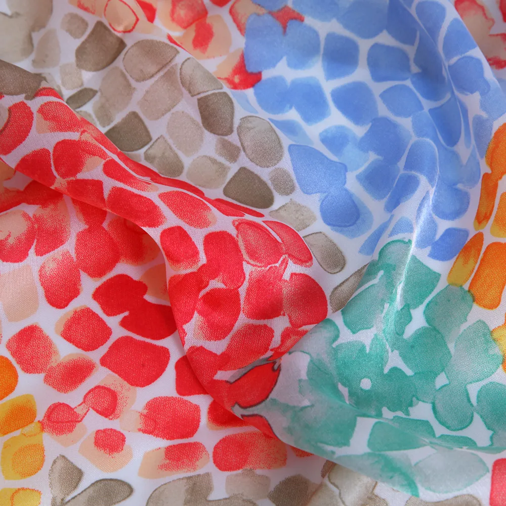 Spring And Summer   Colorful V-neck Long Dress Vacation Beach Dress   Women's Silk Scarf display picture 3