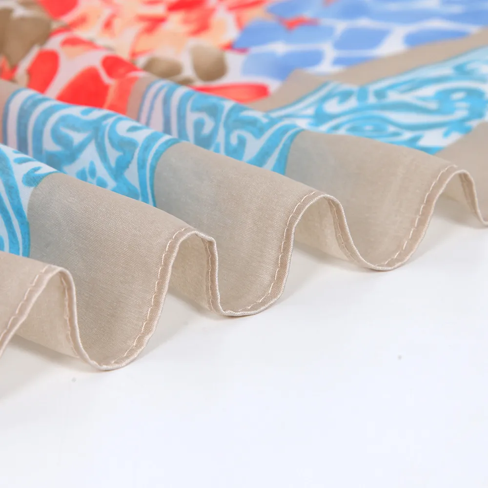 Spring And Summer   Colorful V-neck Long Dress Vacation Beach Dress   Women's Silk Scarf display picture 4