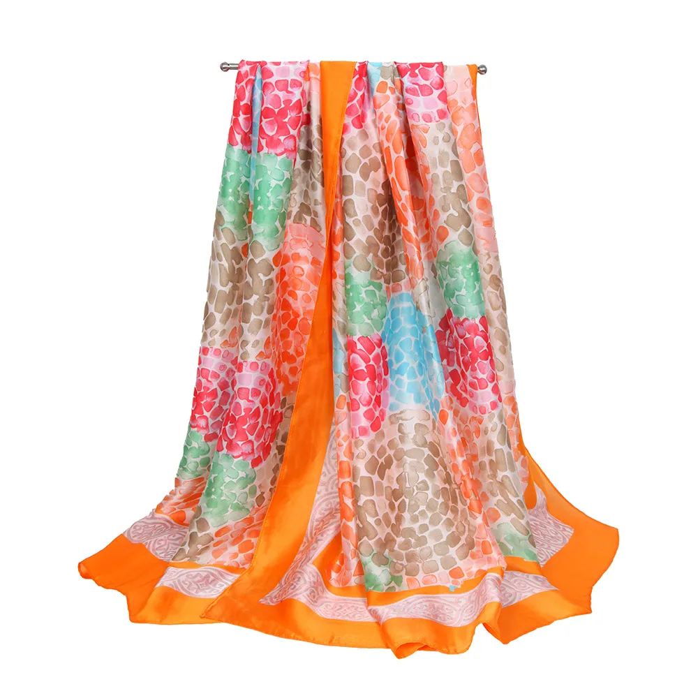 Spring And Summer   Colorful V-neck Long Dress Vacation Beach Dress   Women's Silk Scarf display picture 10