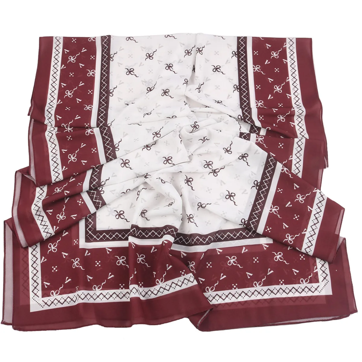 New High-grade Printed Satin Chiffon Scarf Malaysia Scarf Long Scarf Middle East Dubai Turban display picture 3