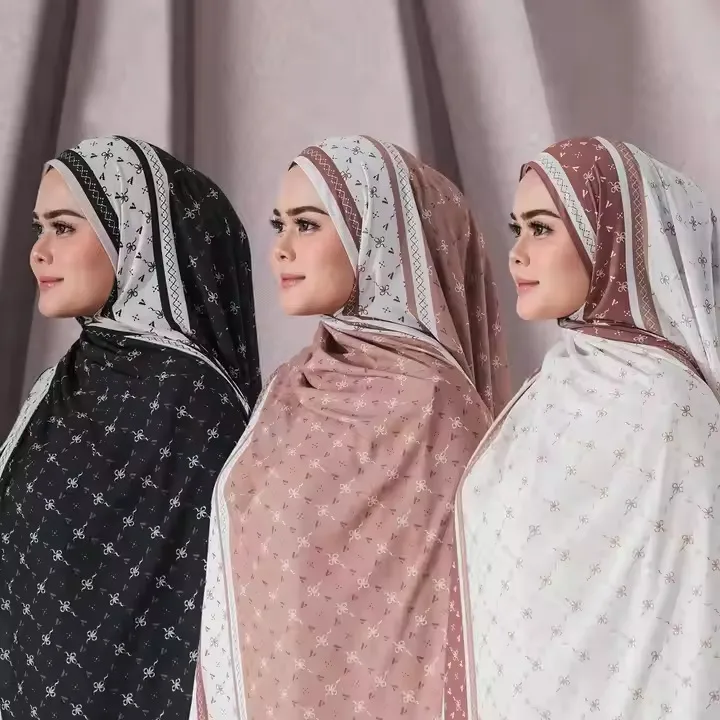 New High-grade Printed Satin Chiffon Scarf Malaysia Scarf Long Scarf Middle East Dubai Turban display picture 2