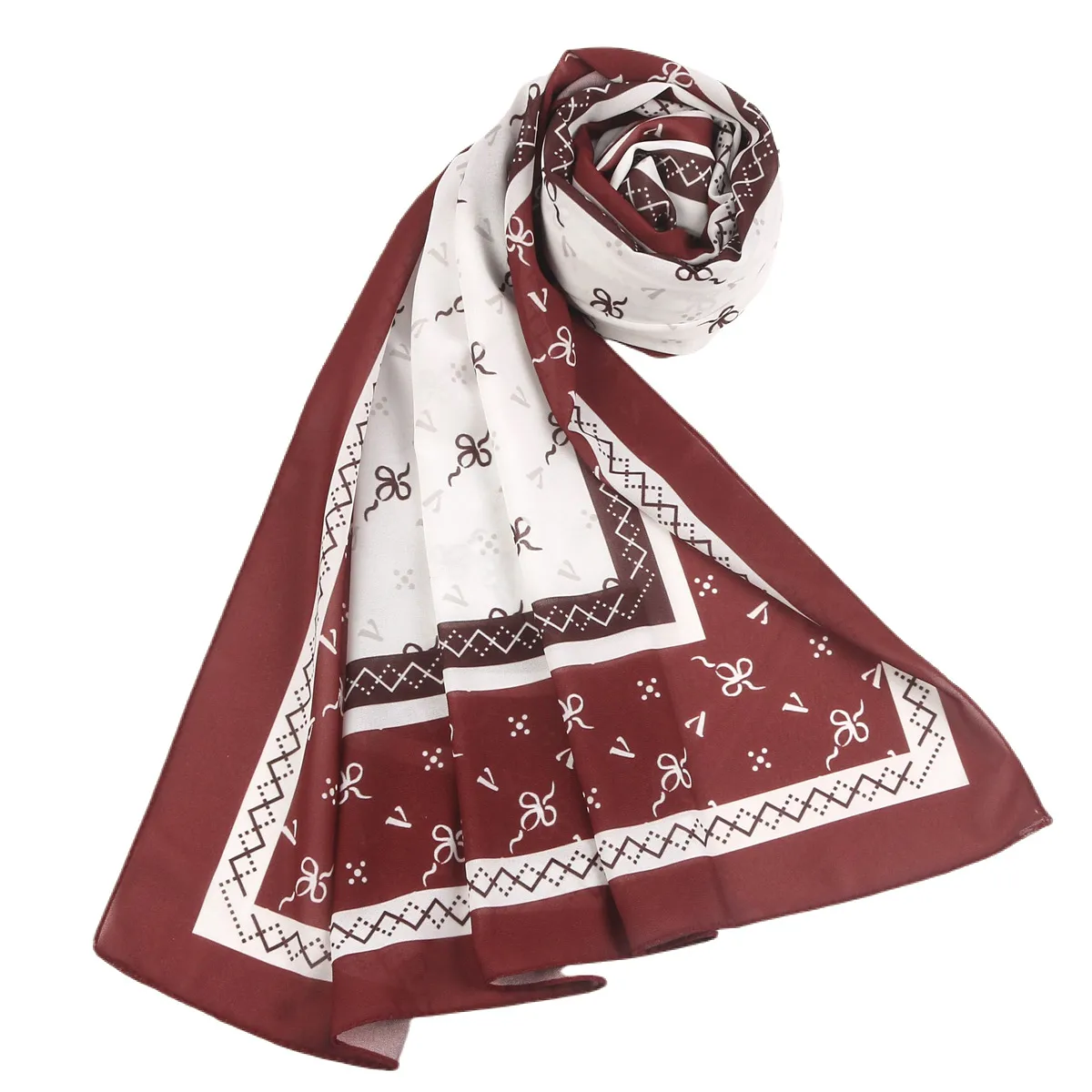 New High-grade Printed Satin Chiffon Scarf Malaysia Scarf Long Scarf Middle East Dubai Turban display picture 5