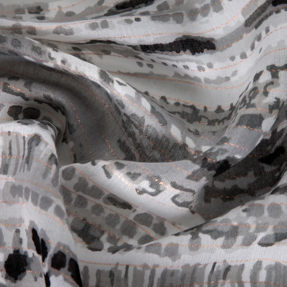Hot-mined Satin Gold Silk Scarf Women's Long Strip Shawl Scarf Beach Clothes Factory Foreign Trade Supply display picture 2