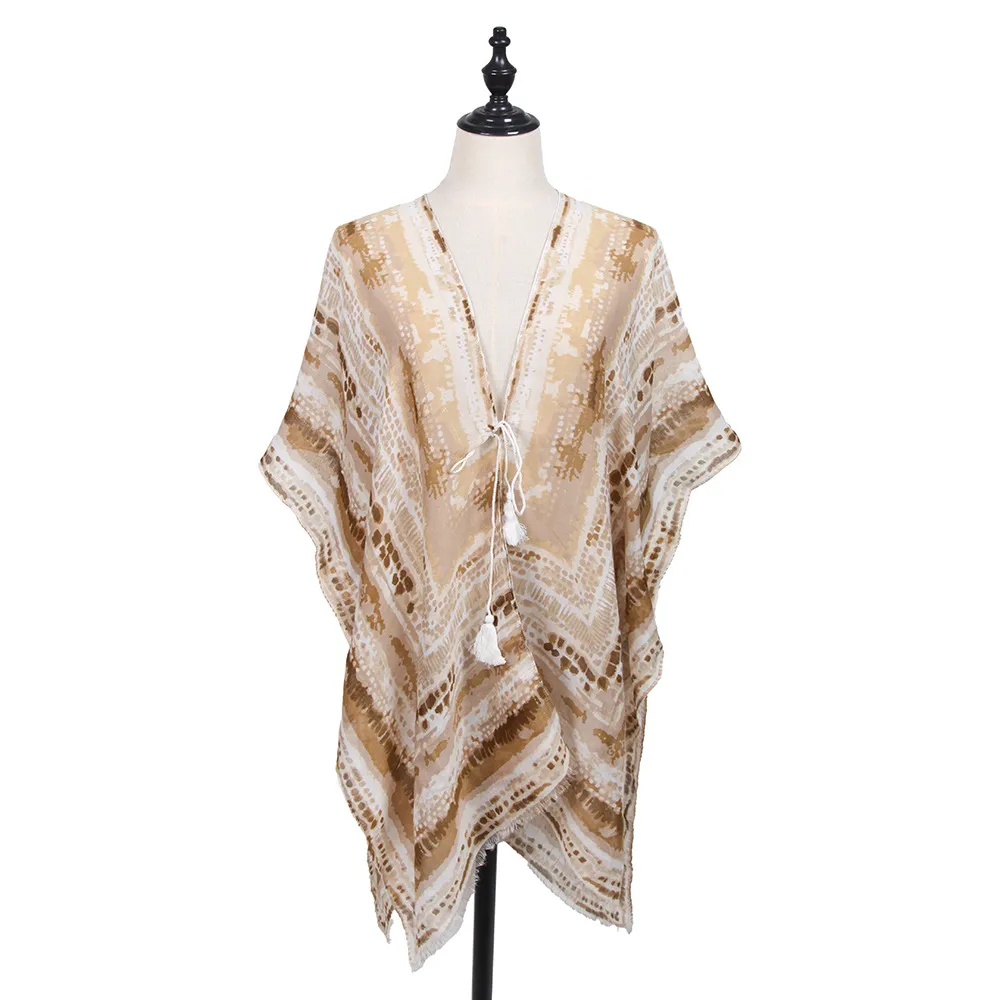 Hot-mined Satin Gold Silk Scarf Women's Long Strip Shawl Scarf Beach Clothes Factory Foreign Trade Supply display picture 17