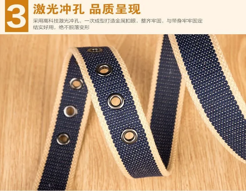 Men's Canvas Belt Men's Pin Buckle Belt New Style Casual Jeans For Youth And Students display picture 5