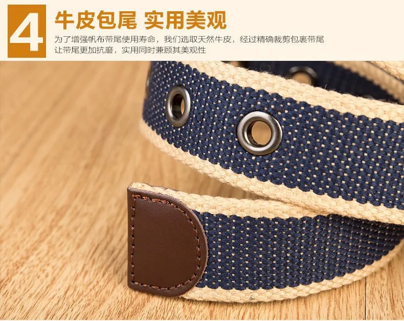 Men's Canvas Belt Men's Pin Buckle Belt New Style Casual Jeans For Youth And Students display picture 6