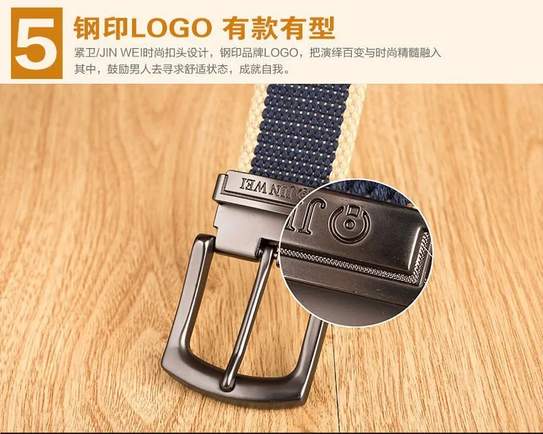Men's Canvas Belt Men's Pin Buckle Belt New Style Casual Jeans For Youth And Students display picture 7
