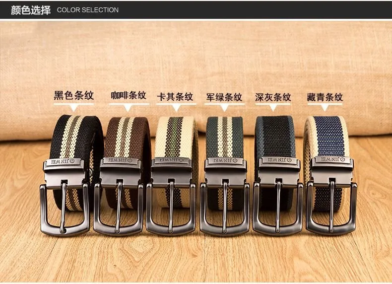 Men's Canvas Belt Men's Pin Buckle Belt New Style Casual Jeans For Youth And Students display picture 8