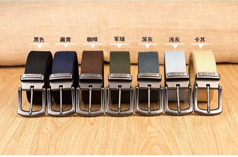 Men's Canvas Belt Men's Pin Buckle Belt New Style Casual Jeans For Youth And Students display picture 9