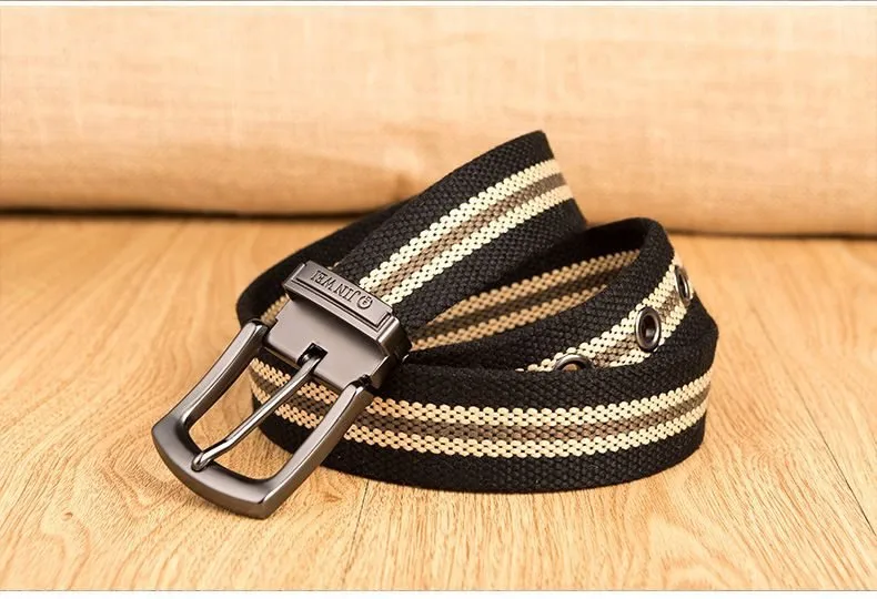 Men's Canvas Belt Men's Pin Buckle Belt New Style Casual Jeans For Youth And Students display picture 10