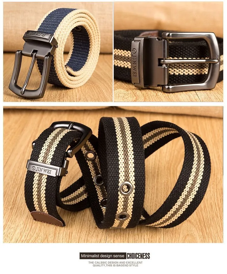 Men's Canvas Belt Men's Pin Buckle Belt New Style Casual Jeans For Youth And Students display picture 11