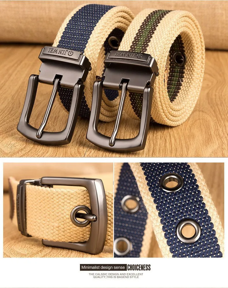 Men's Canvas Belt Men's Pin Buckle Belt New Style Casual Jeans For Youth And Students display picture 12