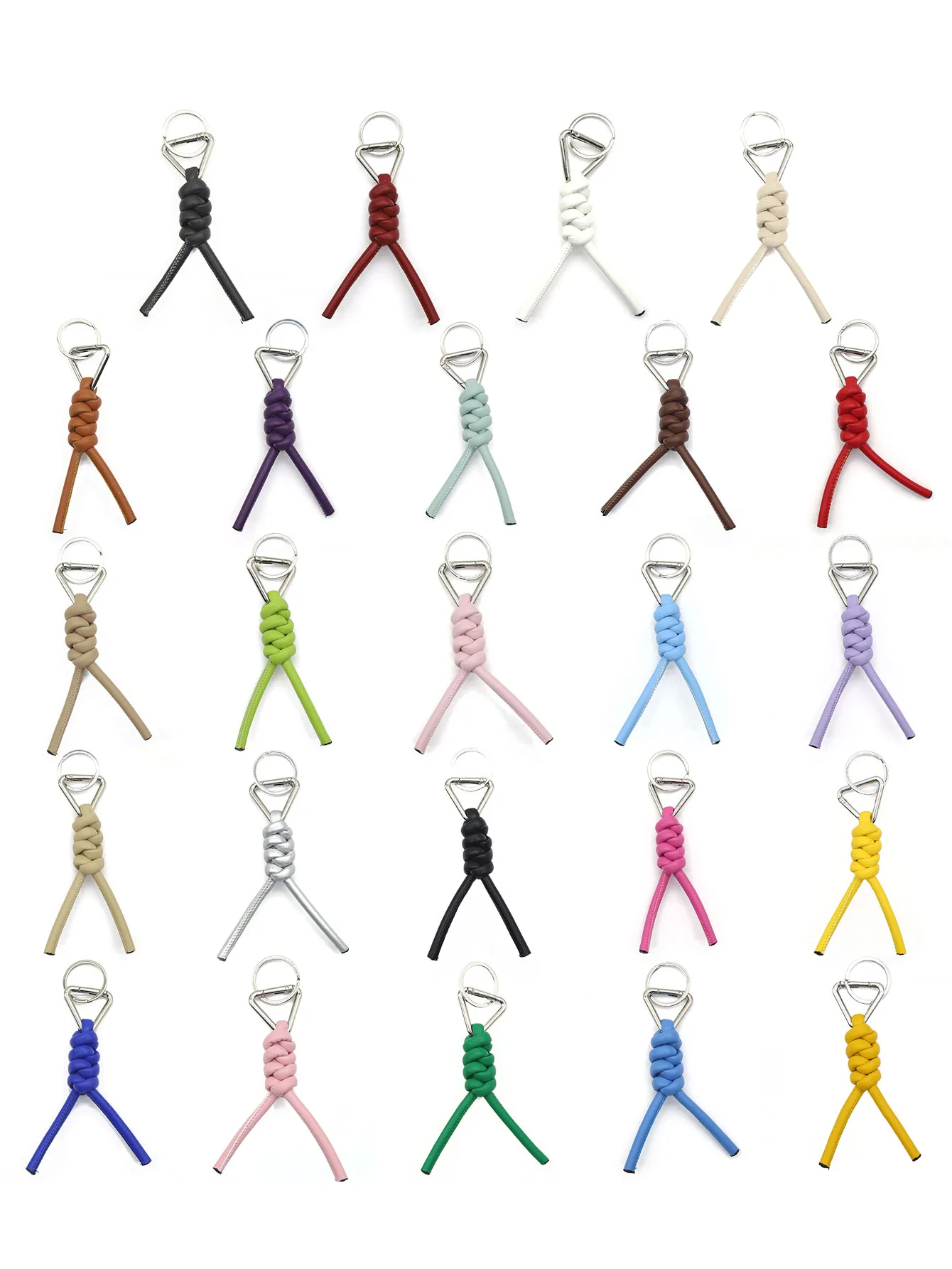 1 Piece All Seasons Pu Leather Solid Color Keychain display picture 4