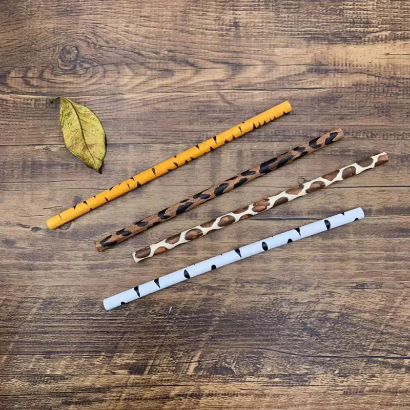 Qingmufan Hand-painted Animal Pattern Log Pencil Round Bulk HB Student Children Calligraphy Pencil display picture 2
