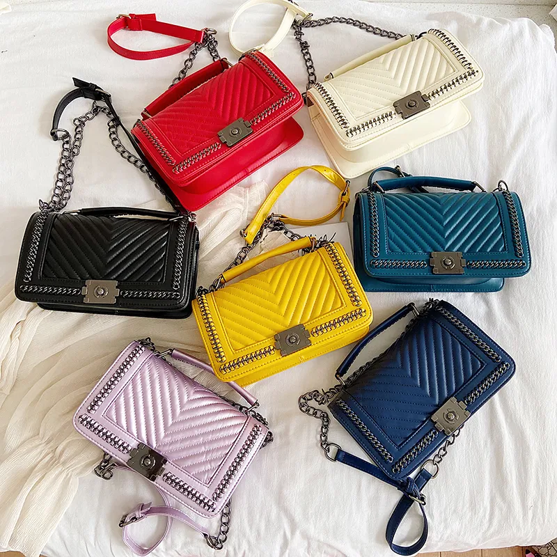 Women's Pu Leather Geometric Streetwear Square Magnetic Buckle Flip Cover Shoulder Bag display picture 6