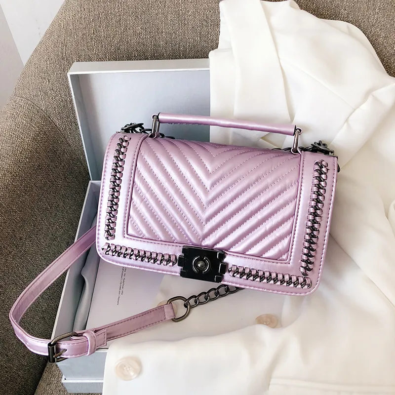 Women's Pu Leather Geometric Streetwear Square Magnetic Buckle Flip Cover Shoulder Bag display picture 8