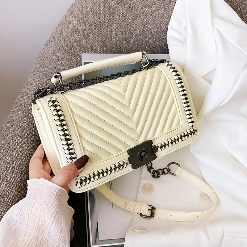 Women's Pu Leather Geometric Streetwear Square Magnetic Buckle Flip Cover Shoulder Bag display picture 9