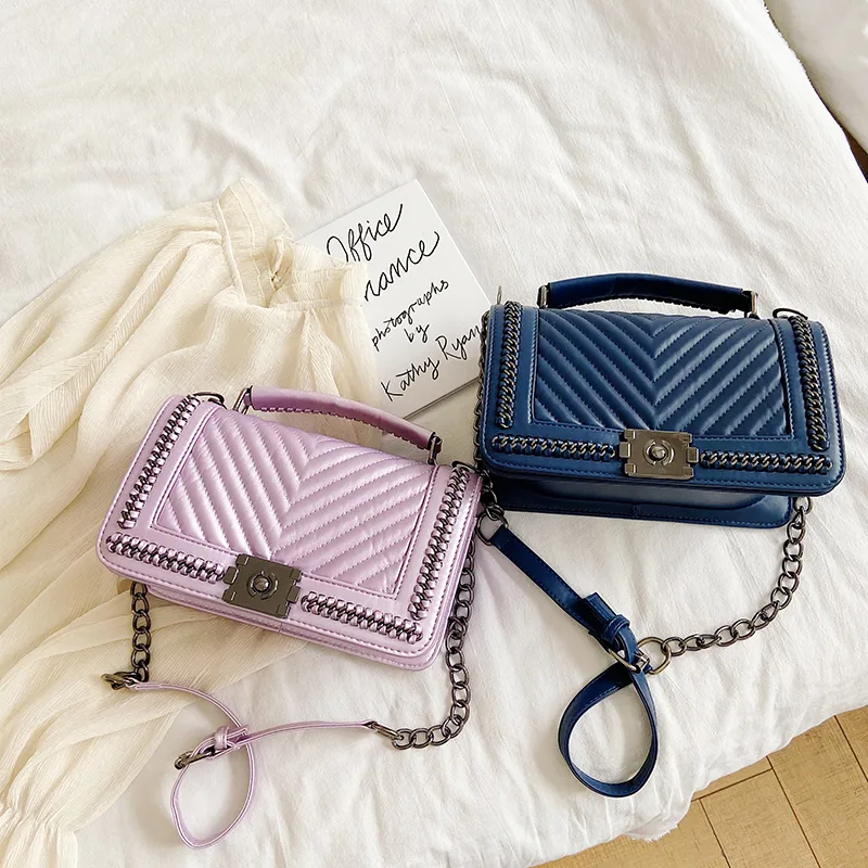 Women's Pu Leather Geometric Streetwear Square Magnetic Buckle Flip Cover Shoulder Bag display picture 11