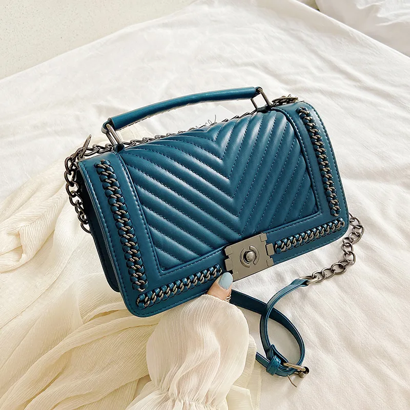 Women's Pu Leather Geometric Streetwear Square Magnetic Buckle Flip Cover Shoulder Bag display picture 14