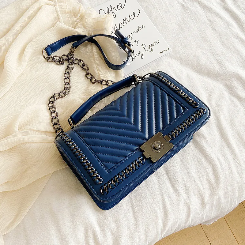 Women's Pu Leather Geometric Streetwear Square Magnetic Buckle Flip Cover Shoulder Bag display picture 16