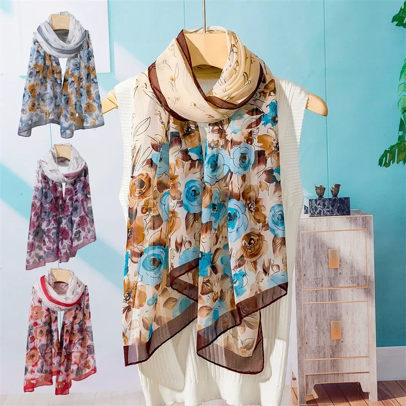 Women's Retro Vacation Beach Flower Polyester Scarf display picture 1