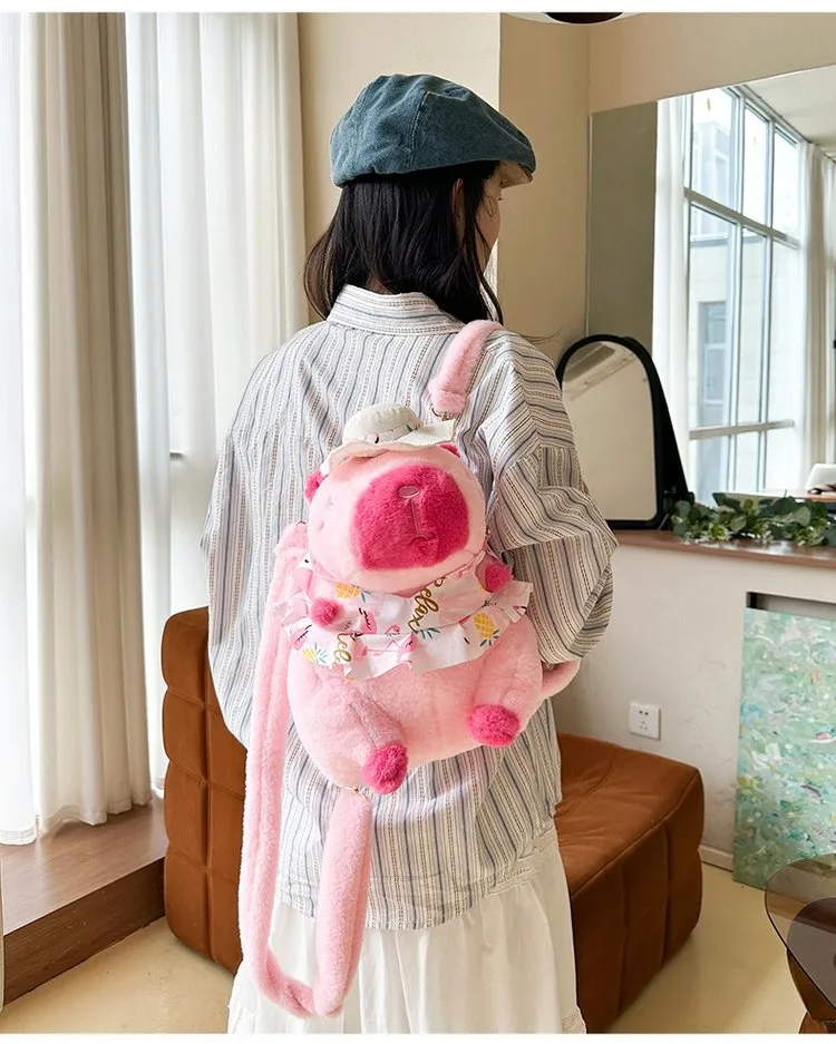 Cartoon Capybara Casual Holiday Women's Backpack display picture 11