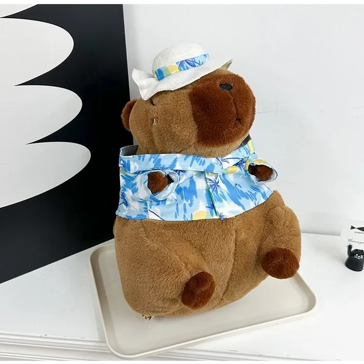 Cartoon Capybara Casual Holiday Women's Backpack display picture 10