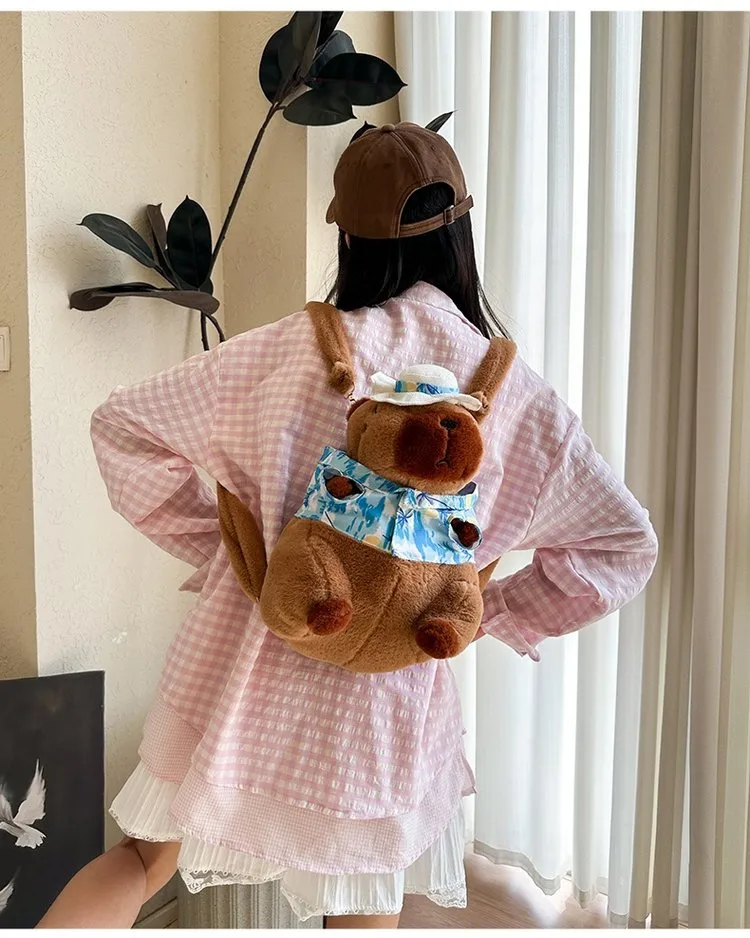 Cartoon Capybara Casual Holiday Women's Backpack display picture 17