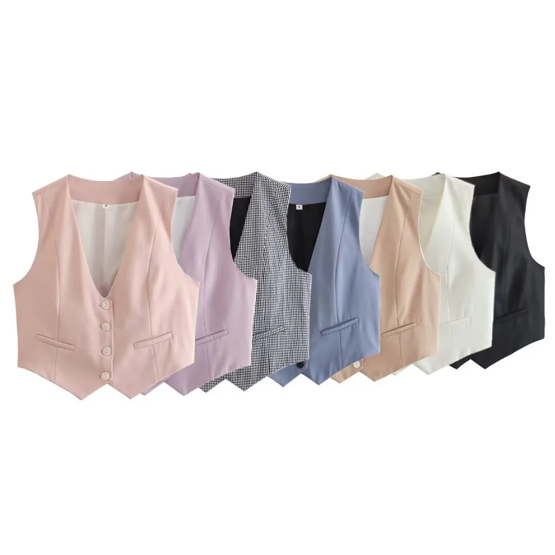 Women's Sleeveless Blazers Simple Style Classic Style Solid Color display picture 1