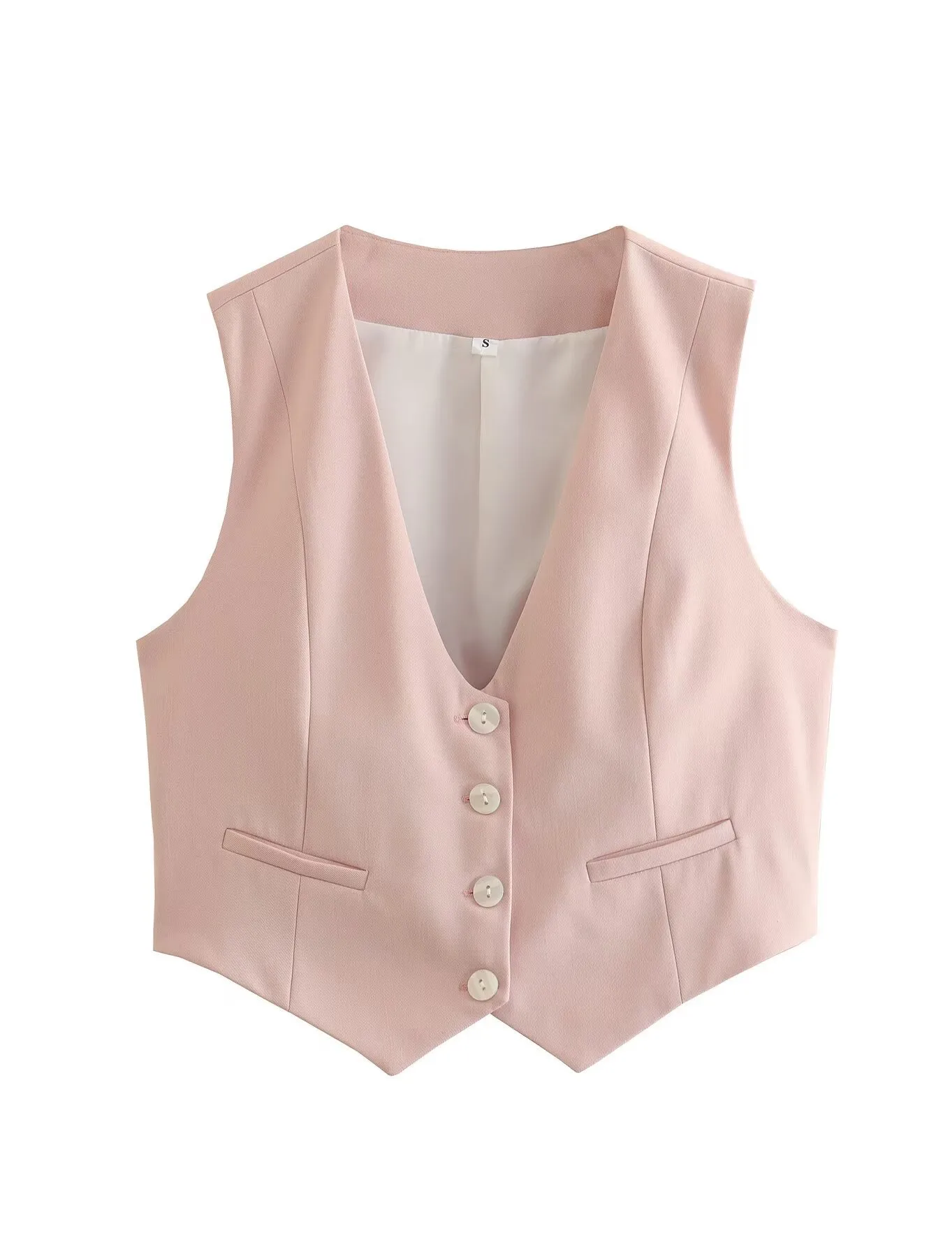 Women's Sleeveless Blazers Simple Style Classic Style Solid Color display picture 4