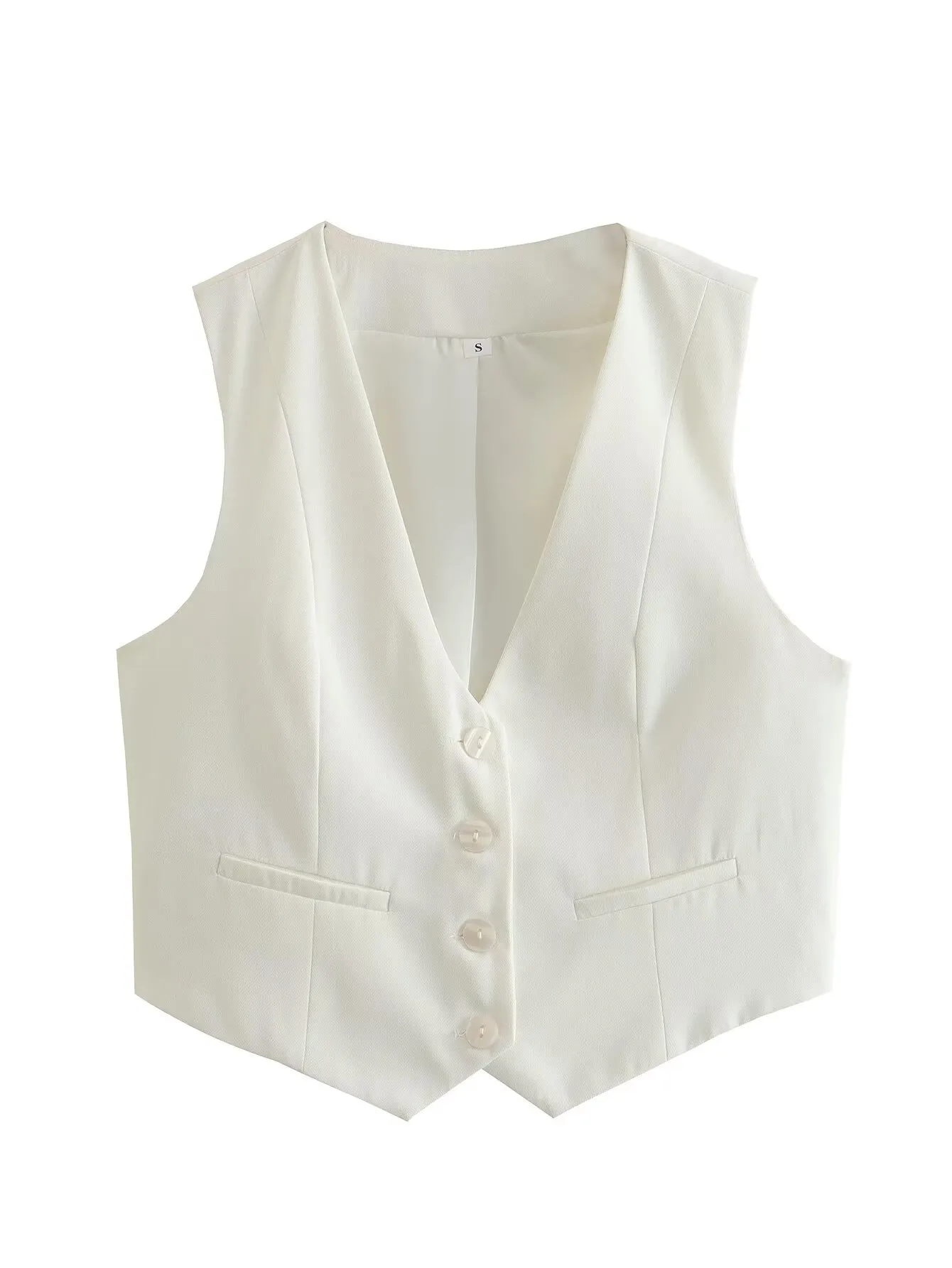 Women's Sleeveless Blazers Simple Style Classic Style Solid Color display picture 5
