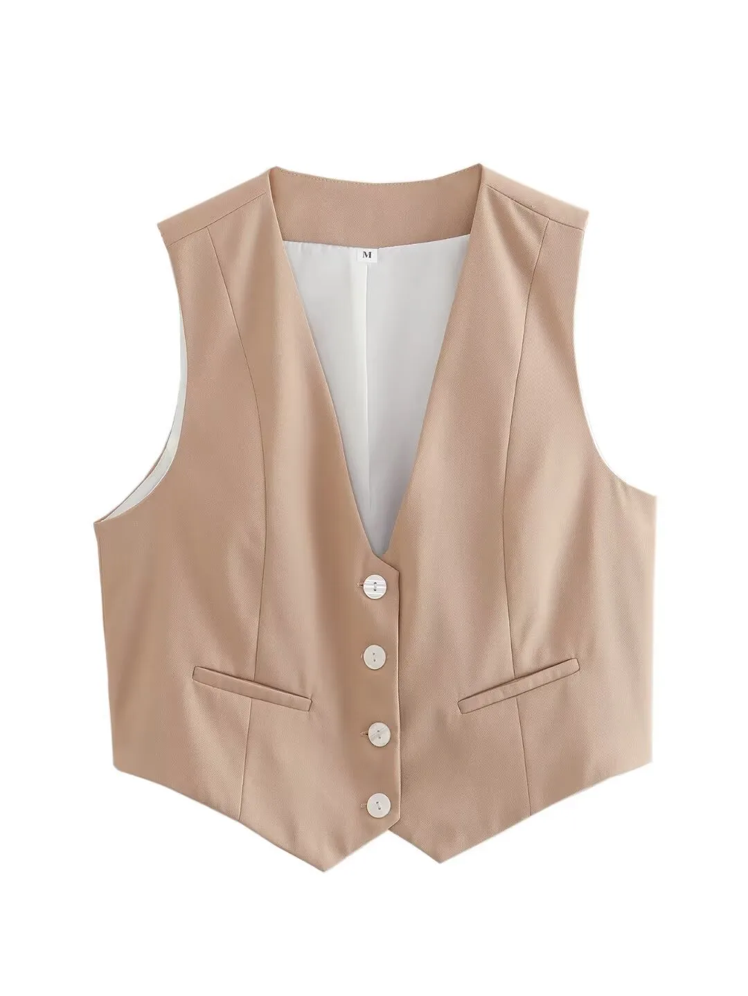 Women's Sleeveless Blazers Simple Style Classic Style Solid Color display picture 6