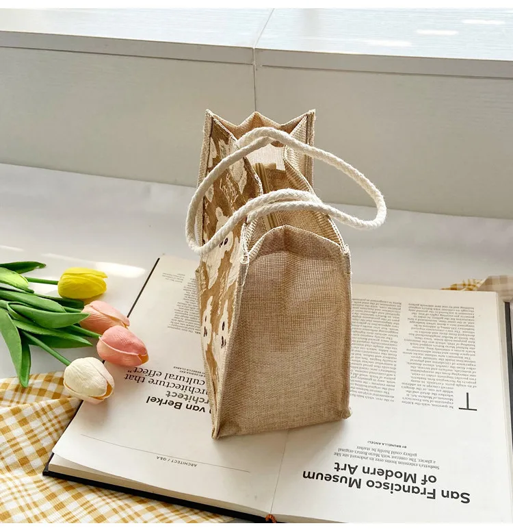 Little Bear Linen Handbag Women's Going Out Handbag  Internet Celebrity Ins New Style Small Satchel Fashionable Shoulder Bag For Students display picture 18