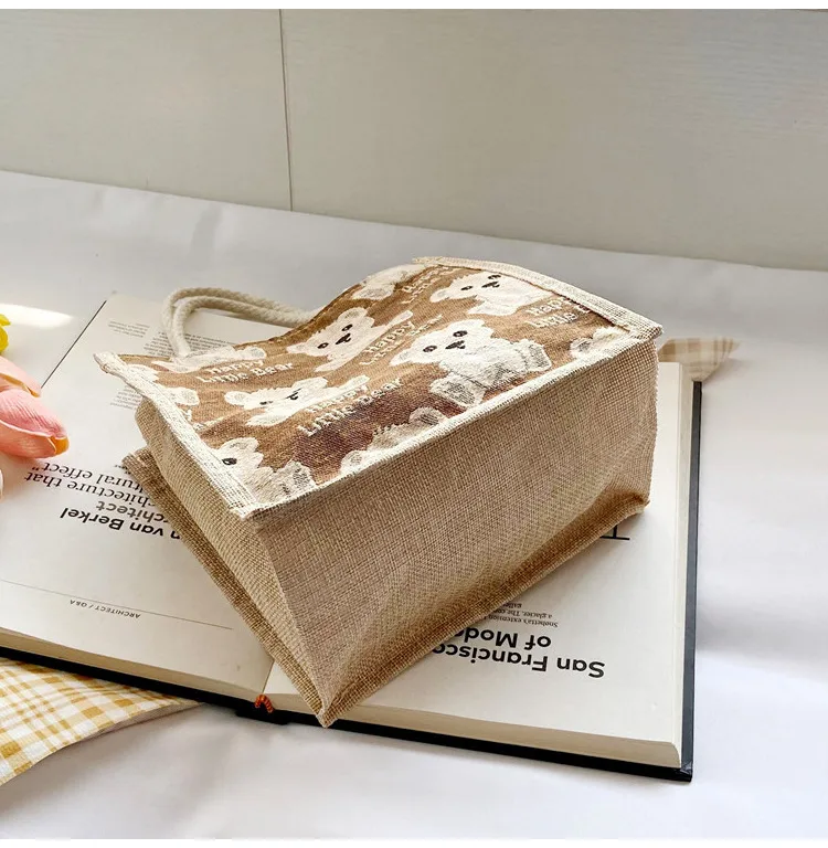 Little Bear Linen Handbag Women's Going Out Handbag  Internet Celebrity Ins New Style Small Satchel Fashionable Shoulder Bag For Students display picture 22