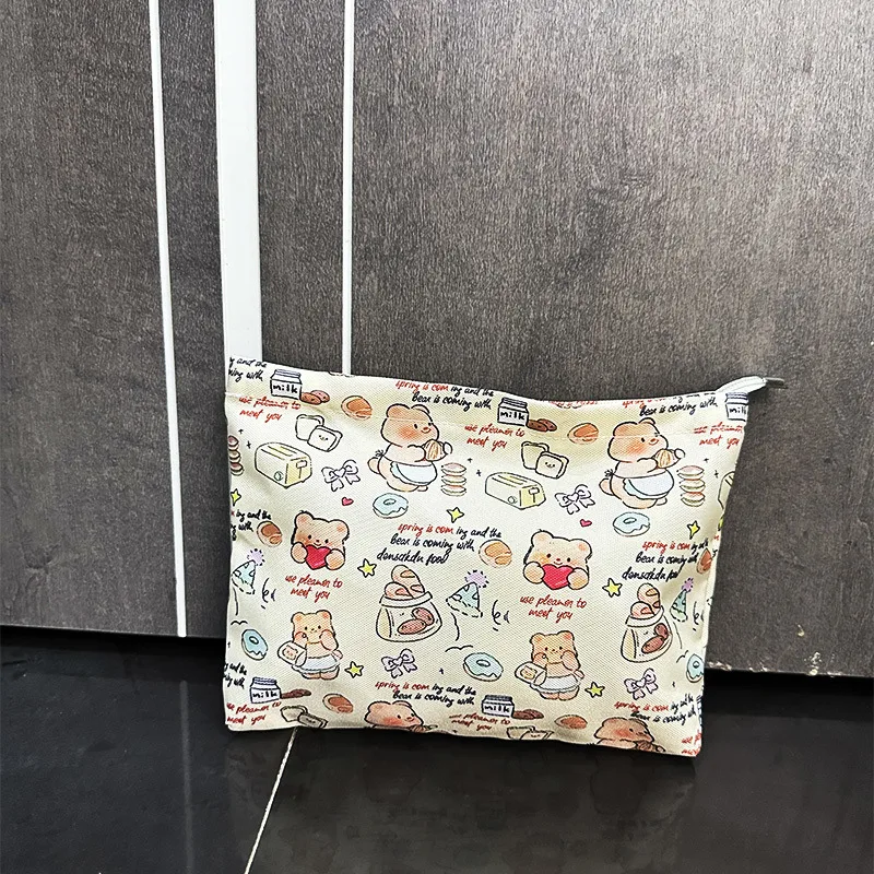New Ins Cream Cosmetic Bag Large Capacity Portable Small Items Buggy Bag Travel Earphone Bag Coin Purse display picture 13