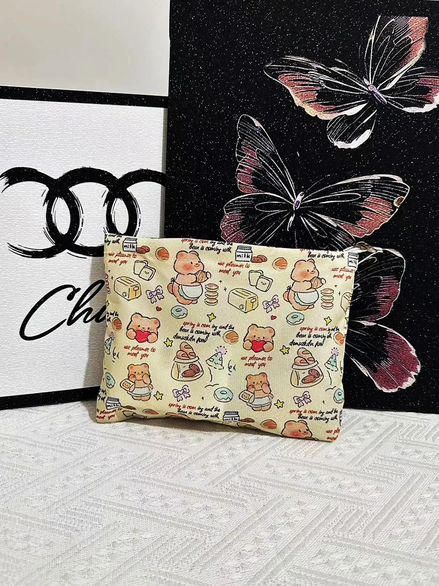 New Ins Cream Cosmetic Bag Large Capacity Portable Small Items Buggy Bag Travel Earphone Bag Coin Purse display picture 15