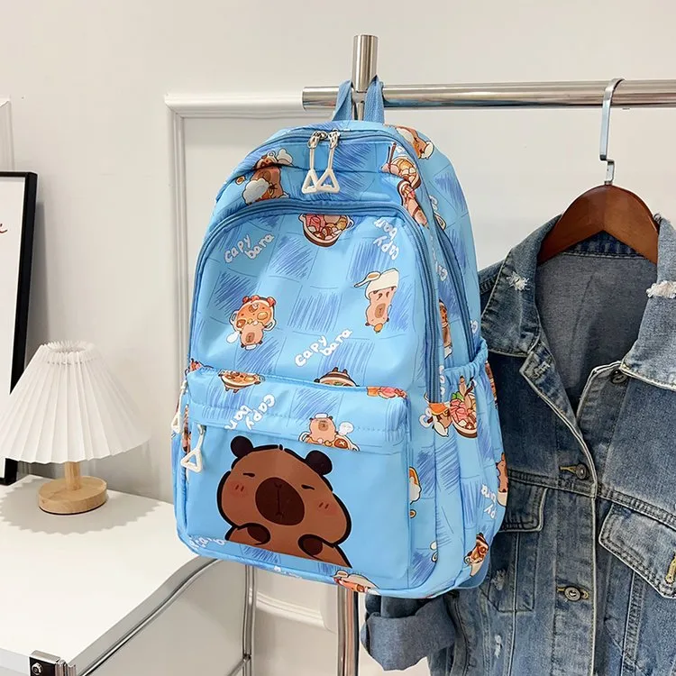 Cartoon Capybara Casual Holiday School Backpack Women's Backpack display picture 9