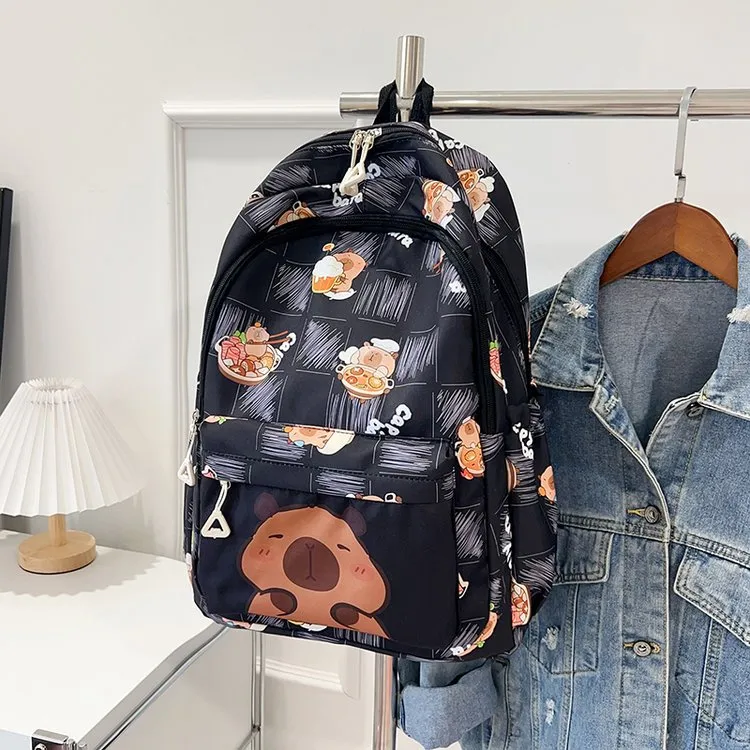Cartoon Capybara Casual Holiday School Backpack Women's Backpack display picture 21