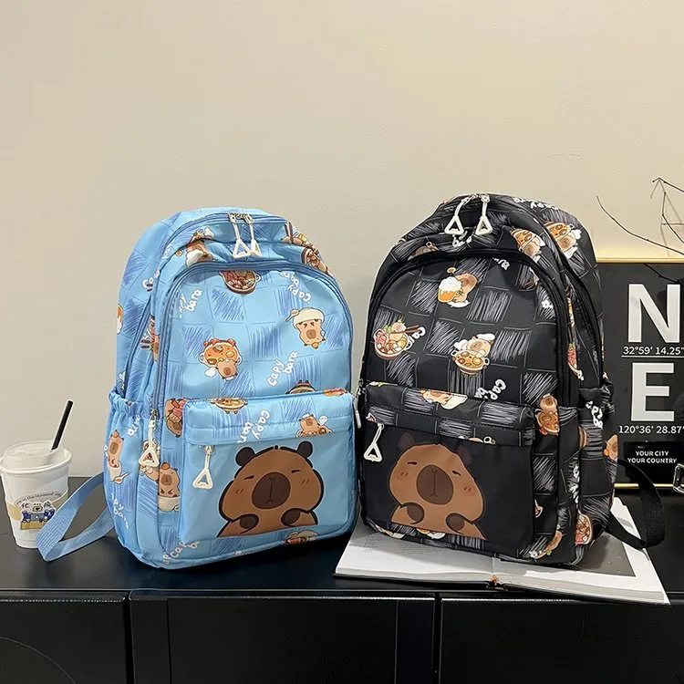 Cartoon Capybara Casual Holiday School Backpack Women's Backpack display picture 22