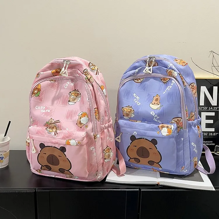Cartoon Capybara Casual Holiday School Backpack Women's Backpack display picture 14