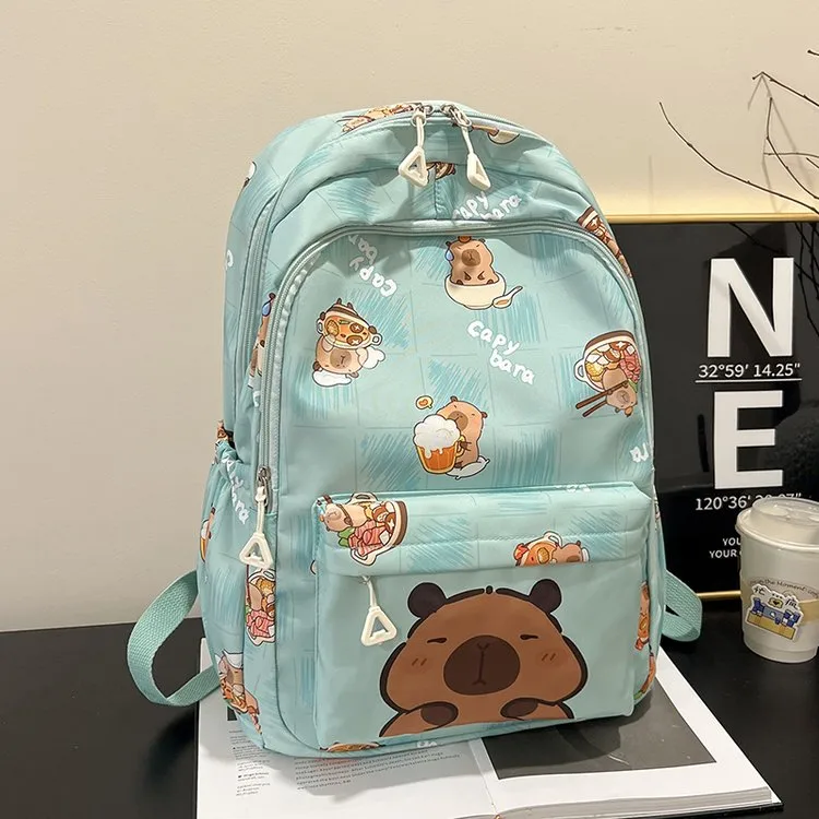 Cartoon Capybara Casual Holiday School Backpack Women's Backpack display picture 15