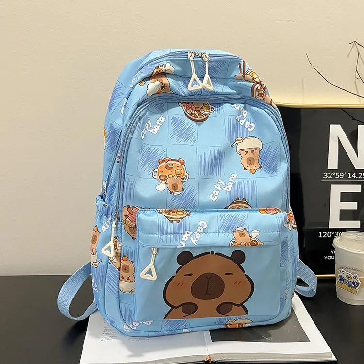 Cartoon Capybara Casual Holiday School Backpack Women's Backpack display picture 28