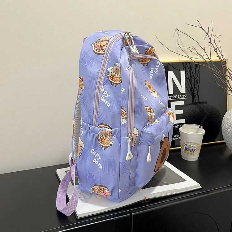 Cartoon Capybara Casual Holiday School Backpack Women's Backpack display picture 29