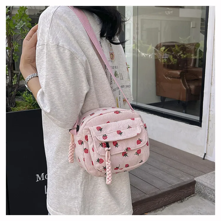 Schoolbag Female Ins New Junior High School Student Mori Style High School Student Online Influencer Cute Girl Heart Pink Strawberry Backpack display picture 13