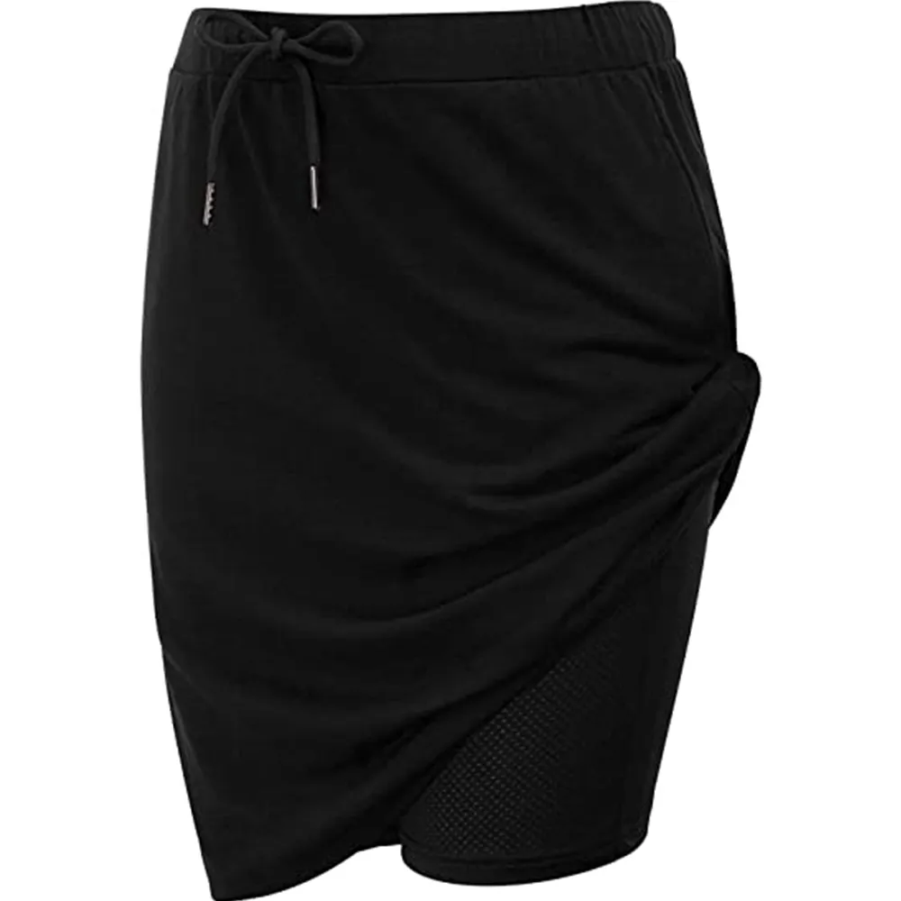 Supply Amazon  European And American Spring Summer Women's Wear Elegant Tied Solid Skirt Two-Layer Short Culottes display picture 9